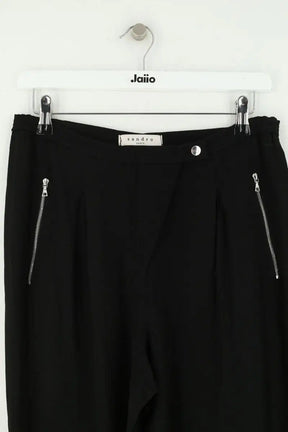 Pantalon droit Sandro Noir en Viscose