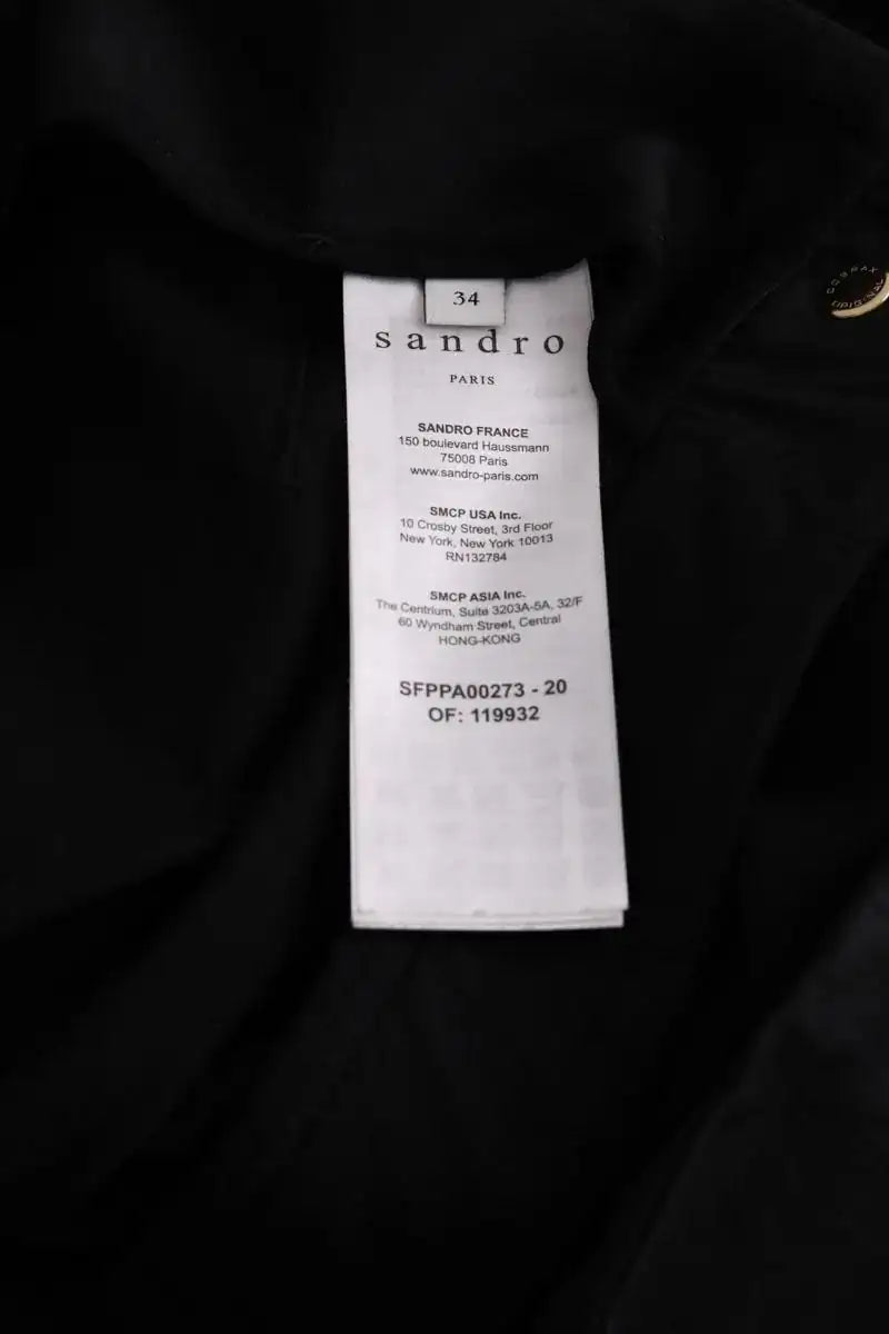 Pantalon droit Sandro Noir en Viscose