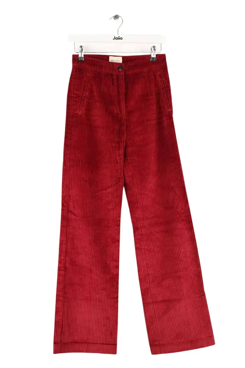 Pantalon droit Sézane Bordeaux en Coton, taille XS - Seconde Main