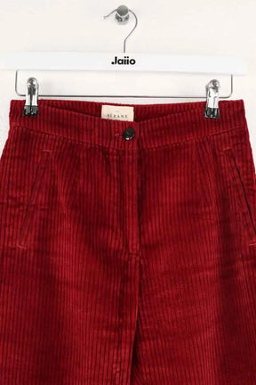Pantalon droit Sézane Bordeaux en Coton