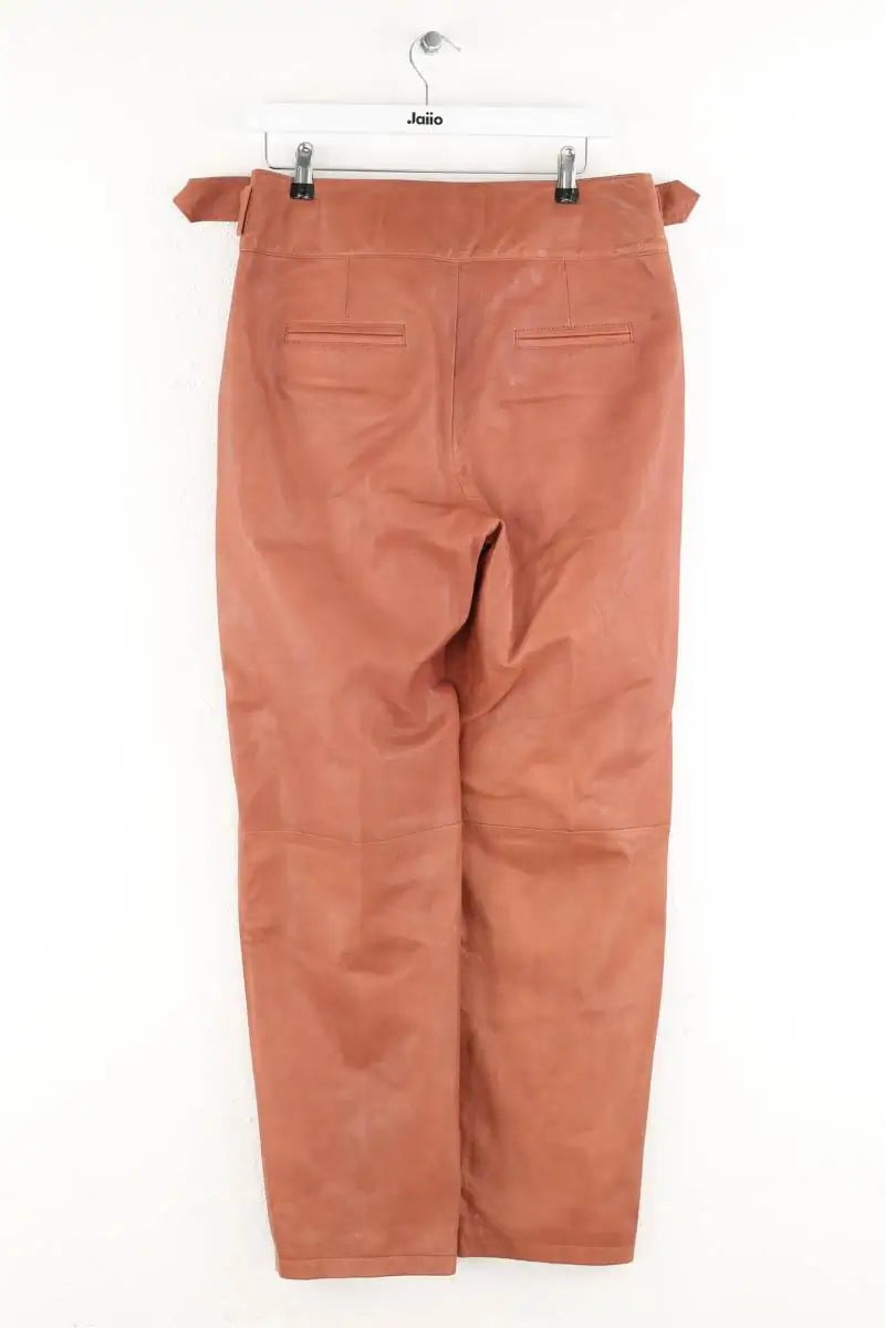 Pantalon droit Sézane Camel en Cuir