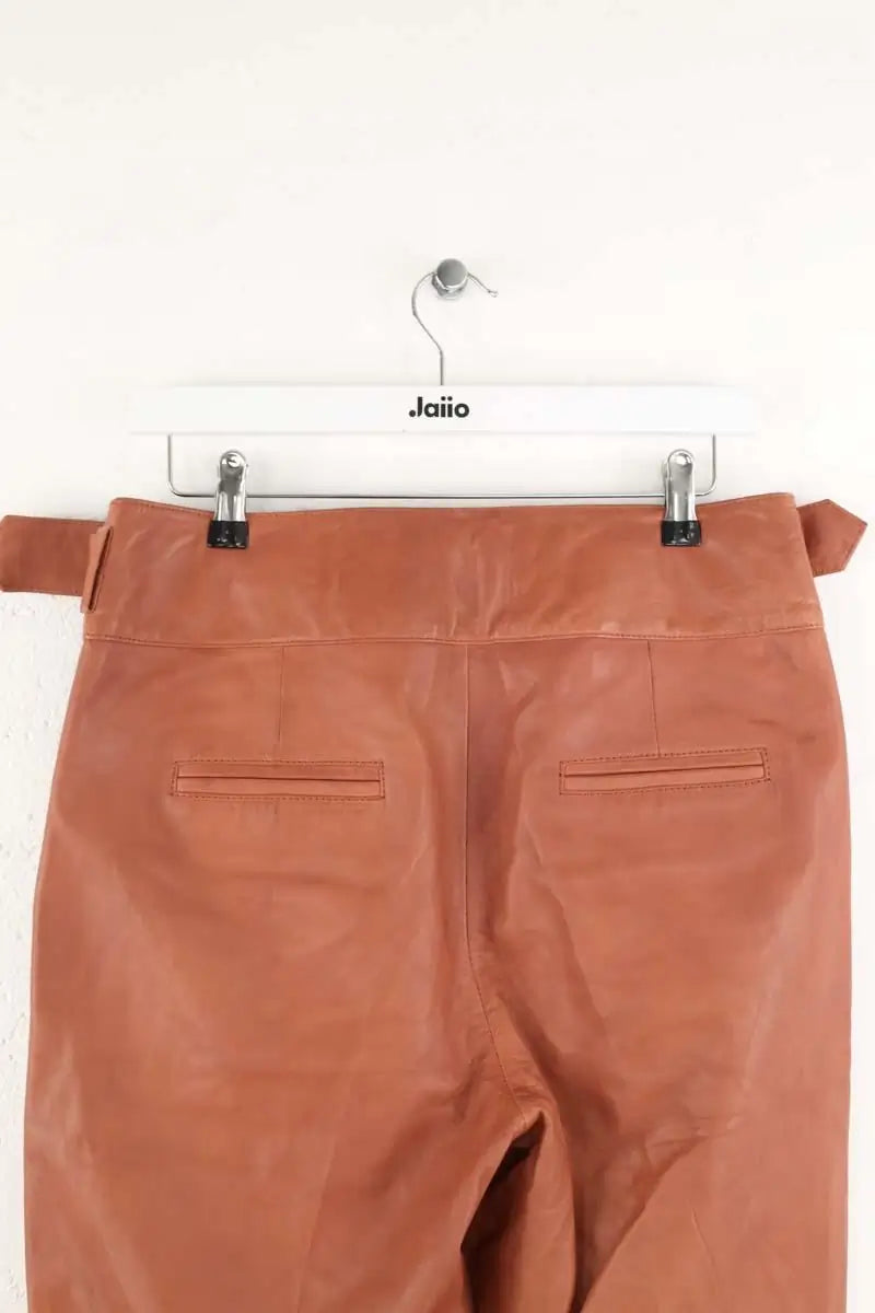 Pantalon droit Sézane Camel en Cuir