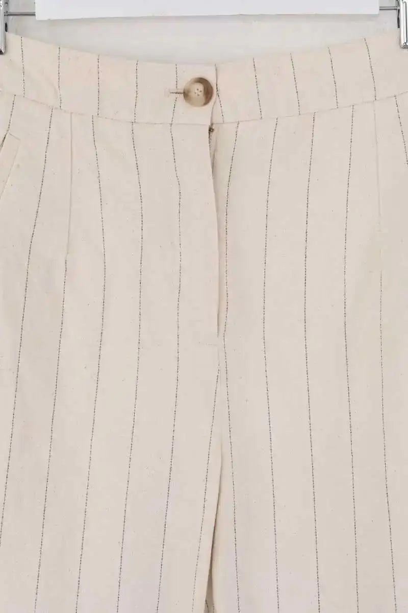 Pantalon droit Sézane Ecru en Coton