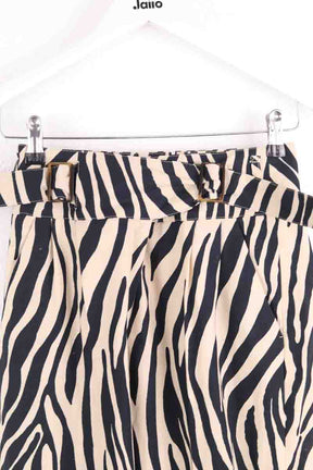 Pantalon droit Sézane Francky zebre Ecru en Lin