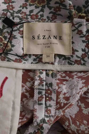Pantalon droit Sézane Gris en Synthétique