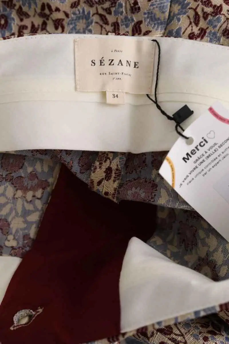 Pantalon droit Sézane Multicolore en Synthétique