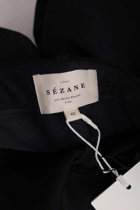 Pantalon droit Sézane Noir en Coton
