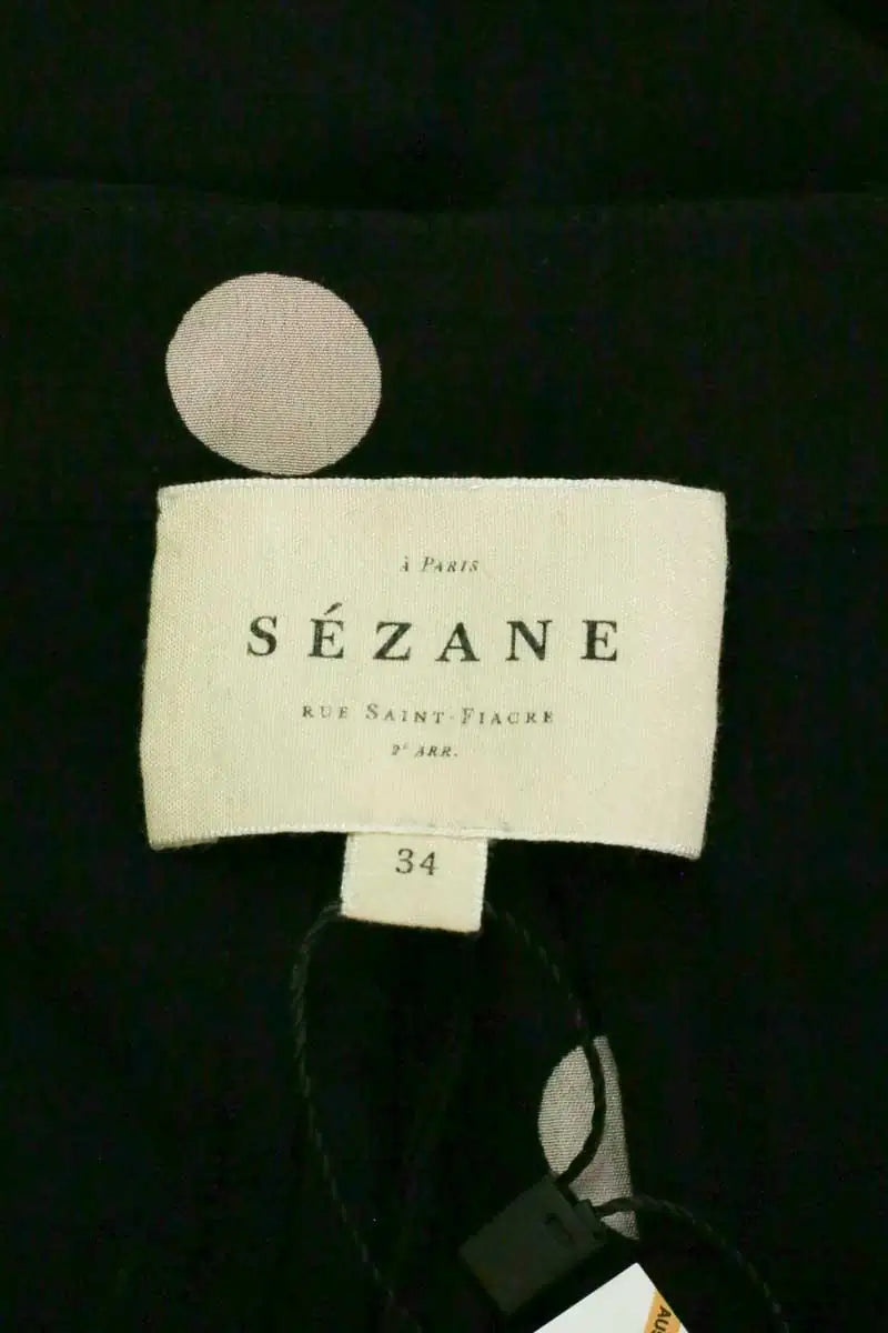 Pantalon droit Sézane Noir en Soie