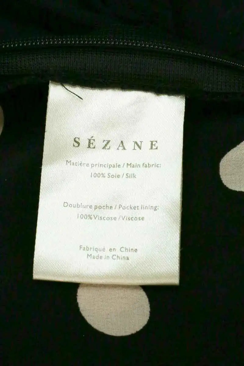 Pantalon droit Sézane Noir en Soie