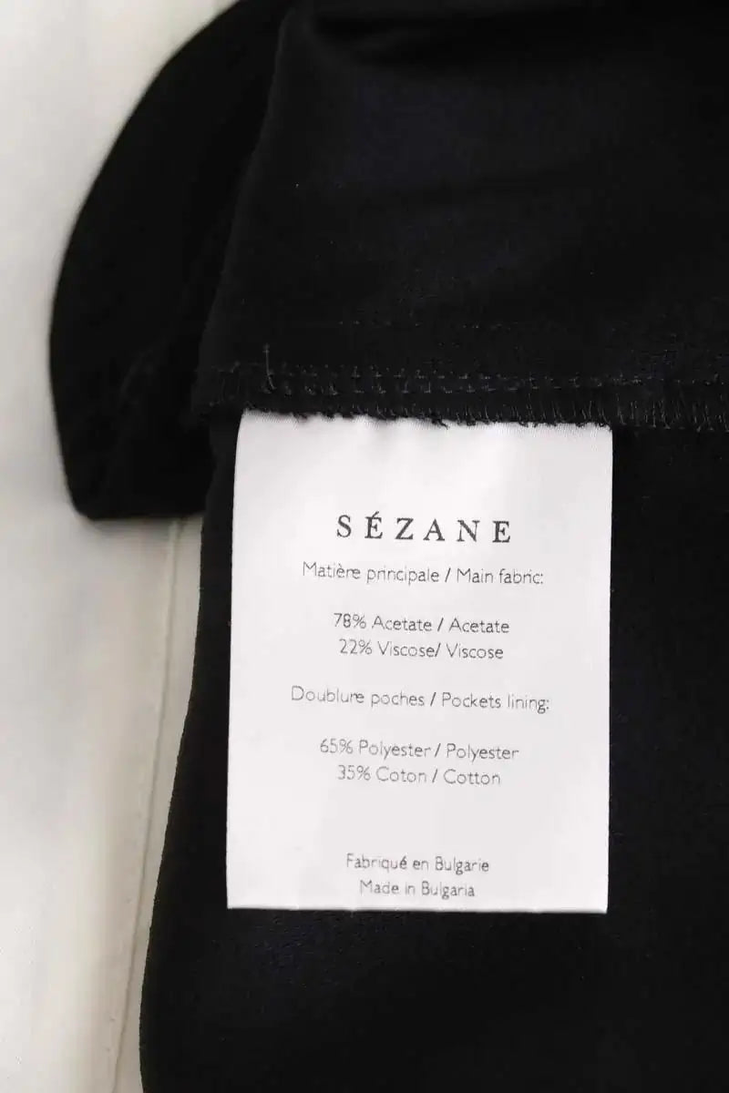 Pantalon droit Sézane Noir en Synthétique