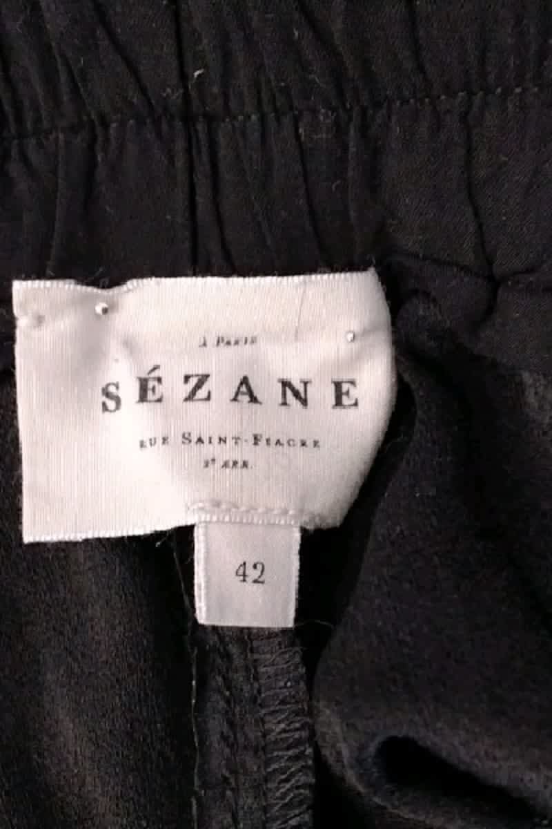 Pantalon droit Sézane Noir en Viscose