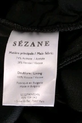 Pantalon droit Sézane Noir en Viscose