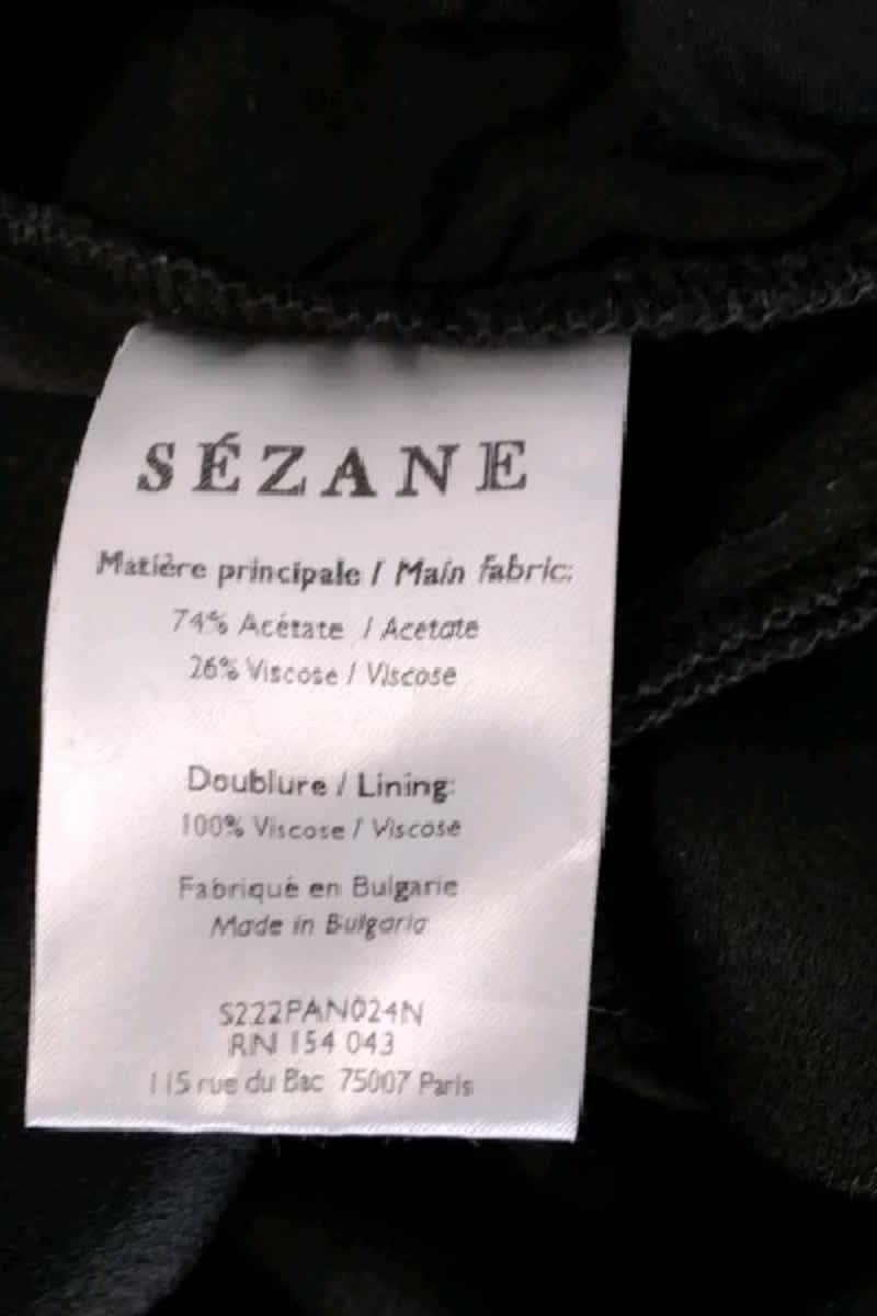 Pantalon droit Sézane Noir en Viscose