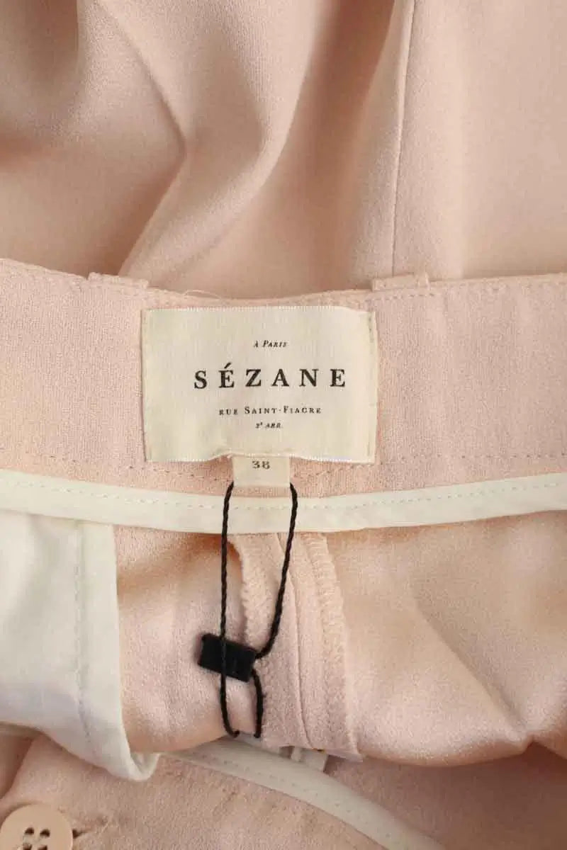 Pantalon droit Sézane Rose en Coton