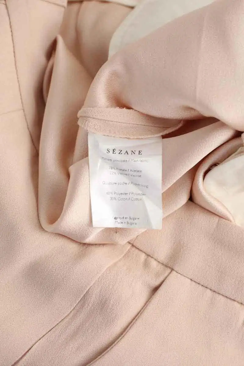 Pantalon droit Sézane Rose en Coton