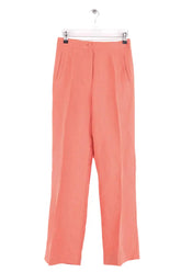 Pantalon droit Sézane Rose en Lin, taille S - Seconde Main