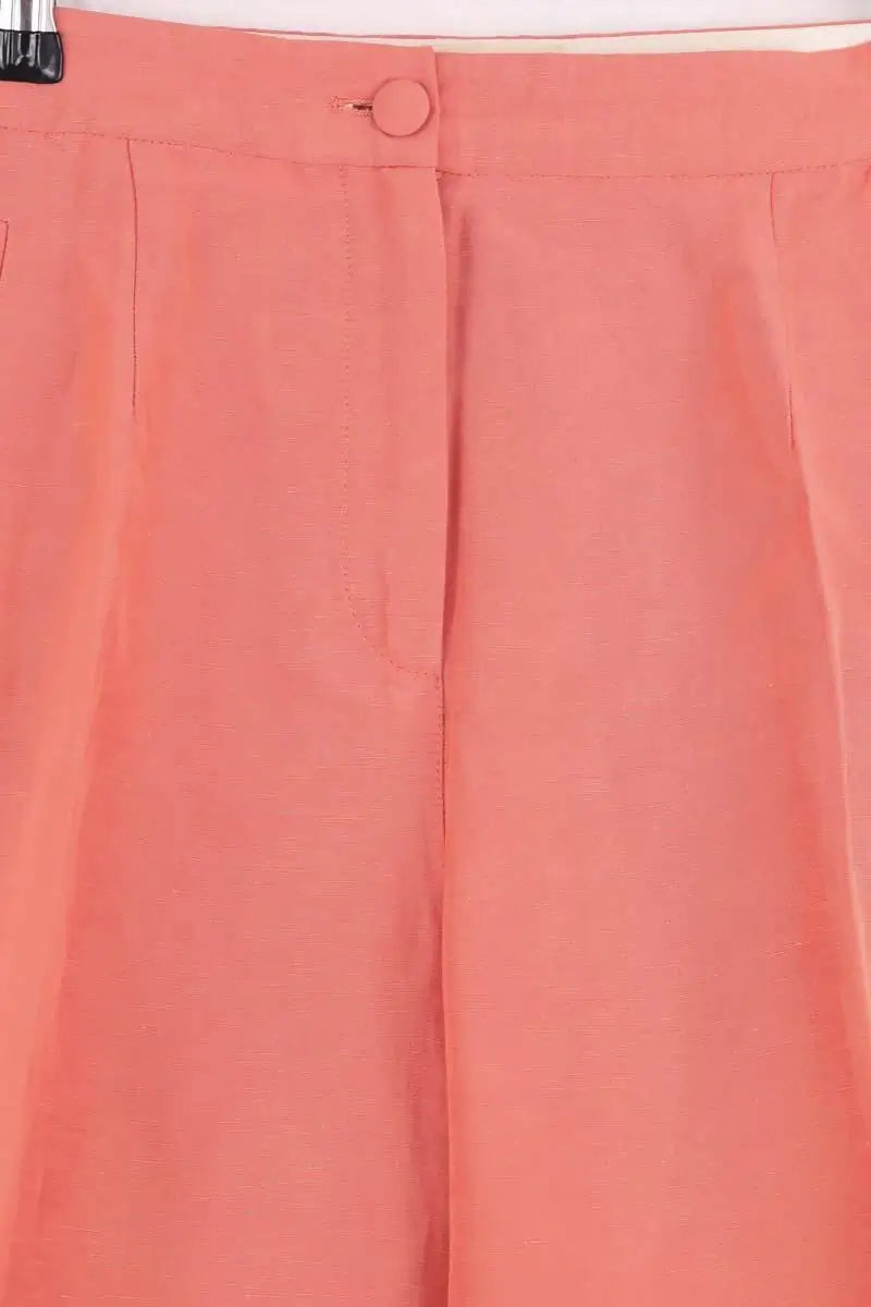 Pantalon droit Sézane Rose en Lin