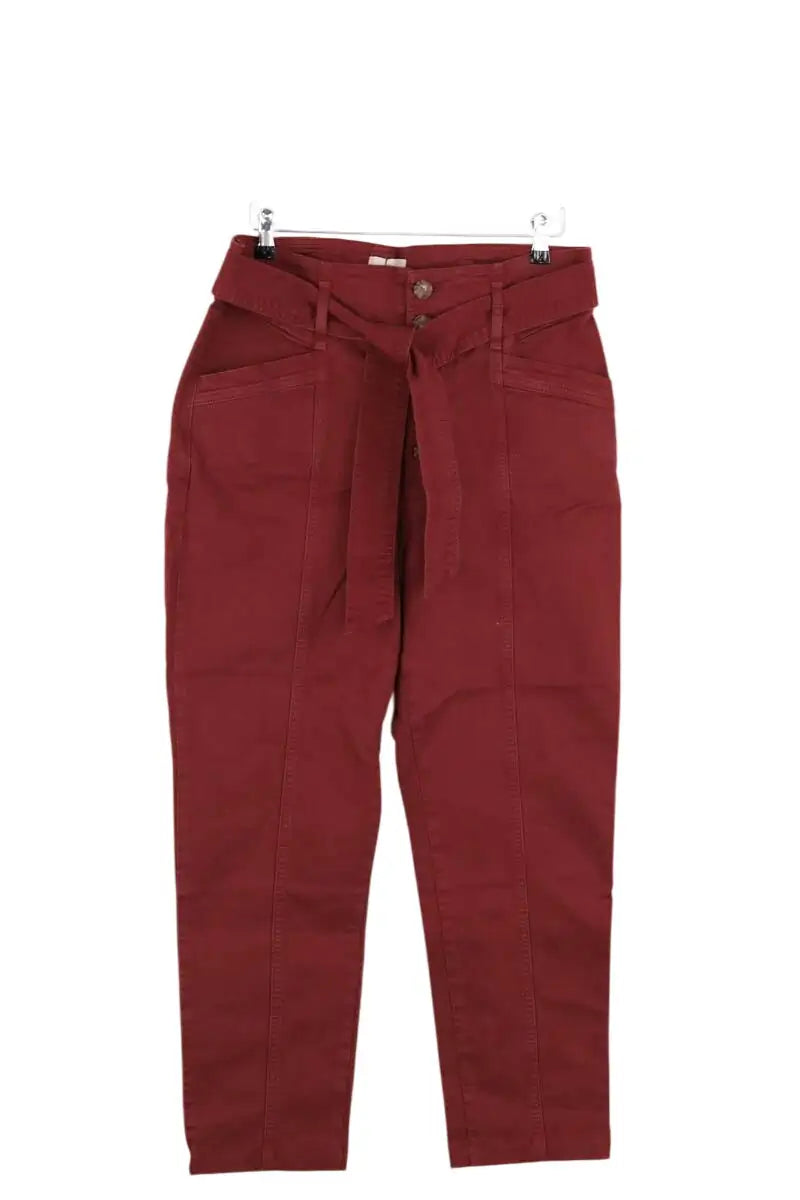 Pantalon droit Sézane Rouge en Coton, taille XL - Seconde Main