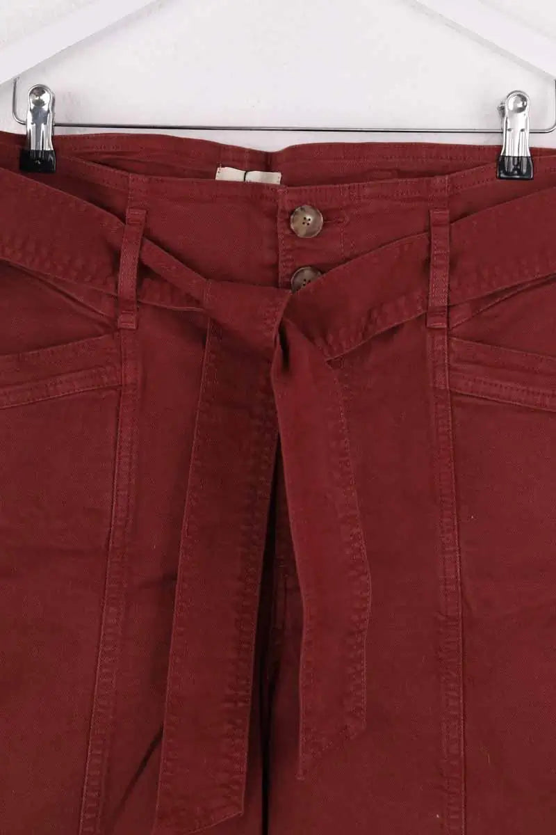 Pantalon droit Sézane Rouge en Coton