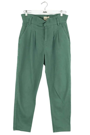 Pantalon droit Sézane Vert en Coton, taille S - Seconde Main