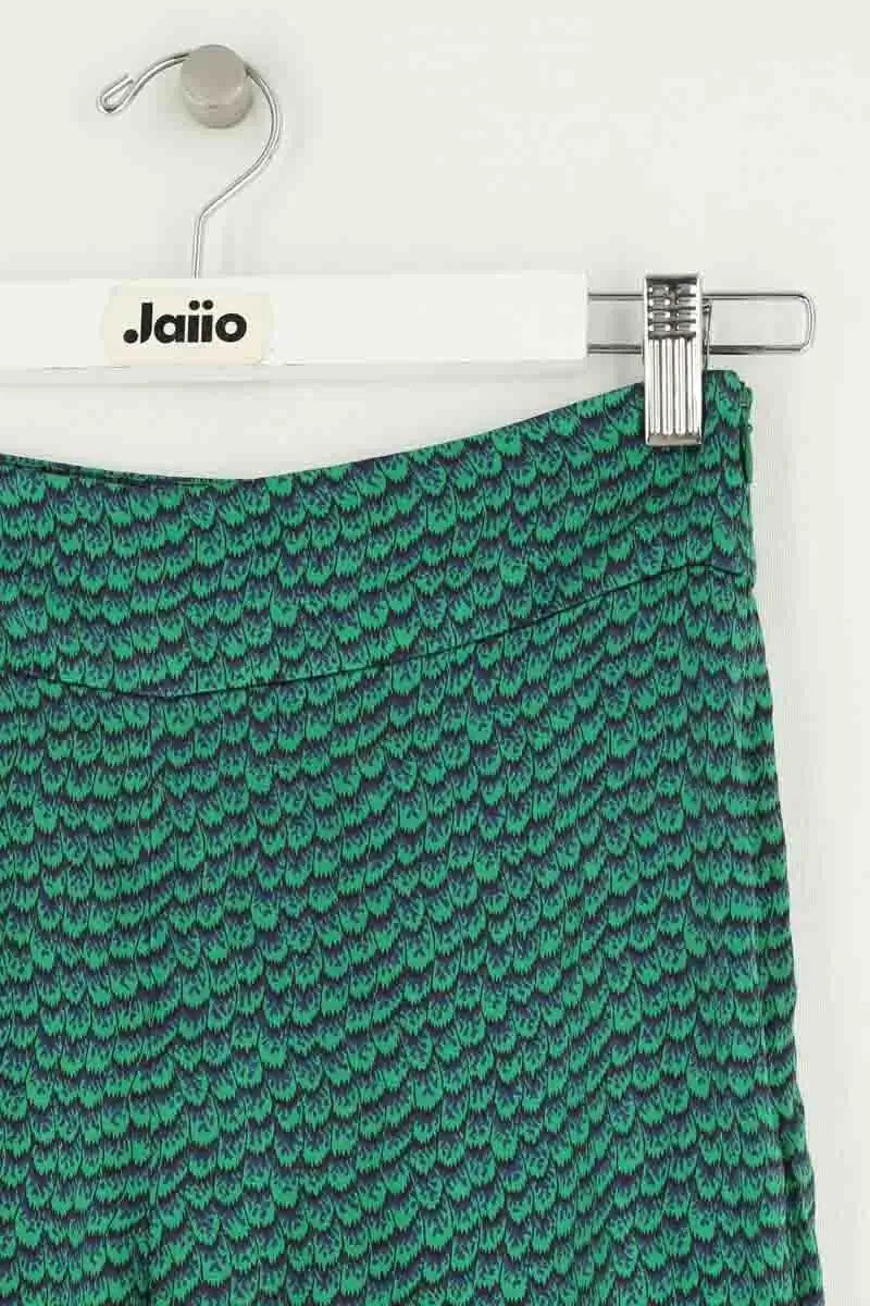Pantalon droit Sézane Vert en Soie