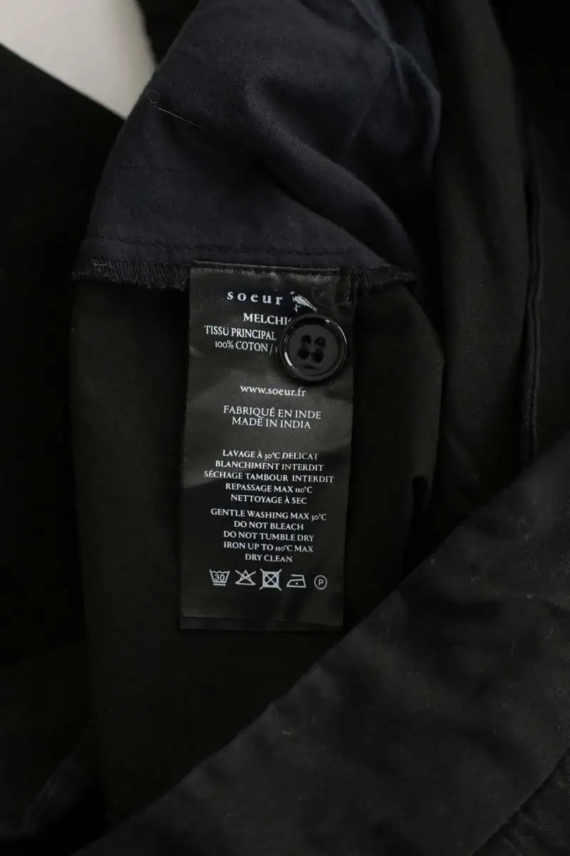 Pantalon droit Soeur Noir en Coton