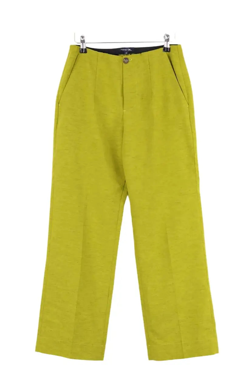 Pantalon droit Soeur Vert en Lin, taille M - Seconde Main