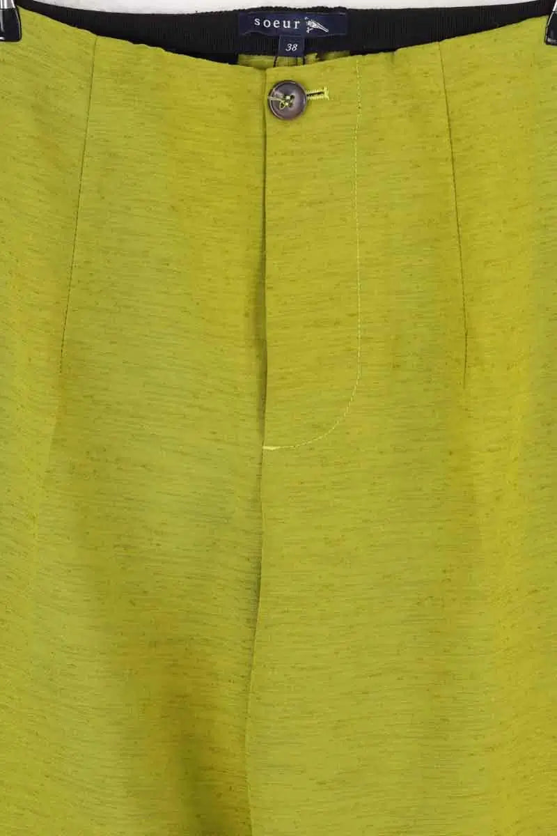 Pantalon droit Soeur Vert en Lin