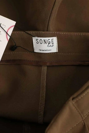 Pantalon droit Songe Lab Marron en Polyester