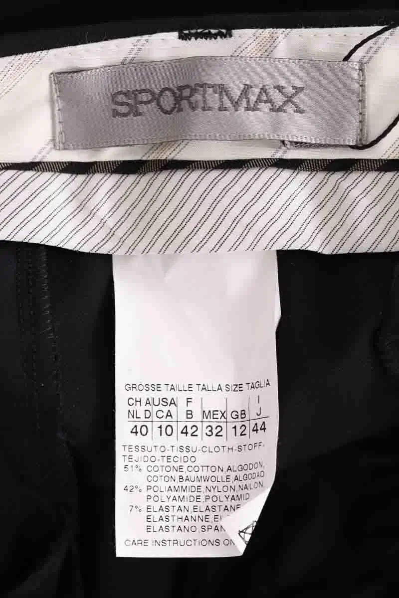 Pantalon droit Sportmax Noir en Coton