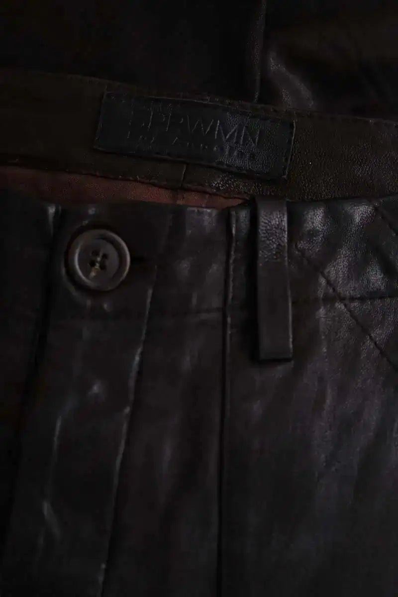 Pantalon droit SPRWMN Marron en Cuir