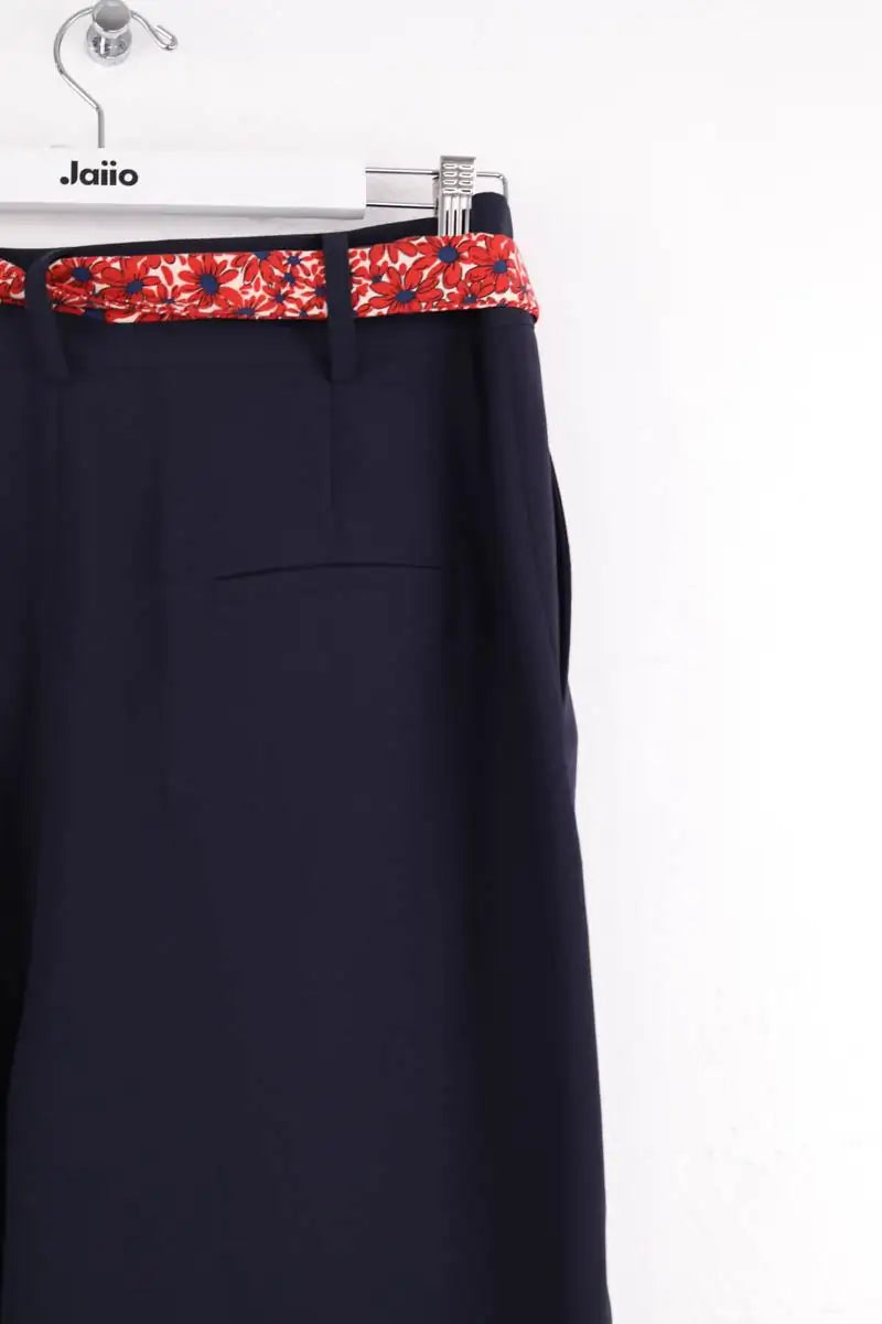 Pantalon droit Tara Jarmon Marine en Synthétique