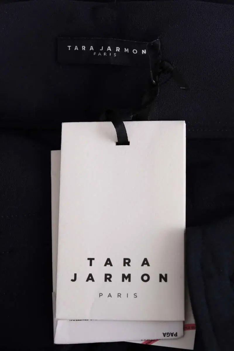 Pantalon droit Tara Jarmon Marine en Synthétique