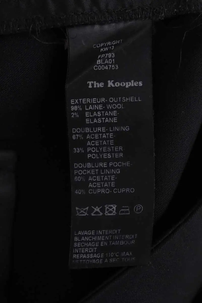 Pantalon droit The Kooples Noir en Laine