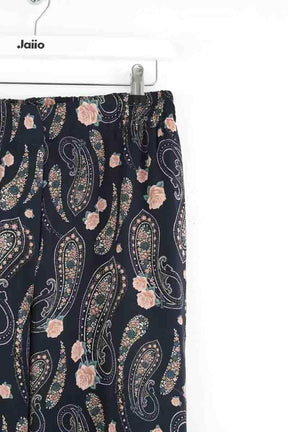 Pantalon droit The Kooples Paisley flowers Noir en Polyester