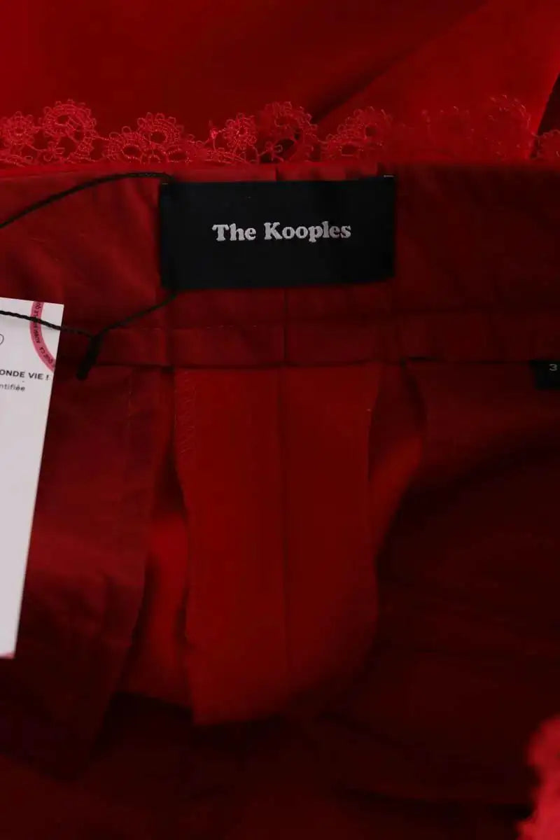 Pantalon droit The Kooples Rouge en Synthétique