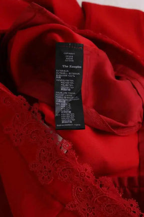Pantalon droit The Kooples Rouge en Synthétique