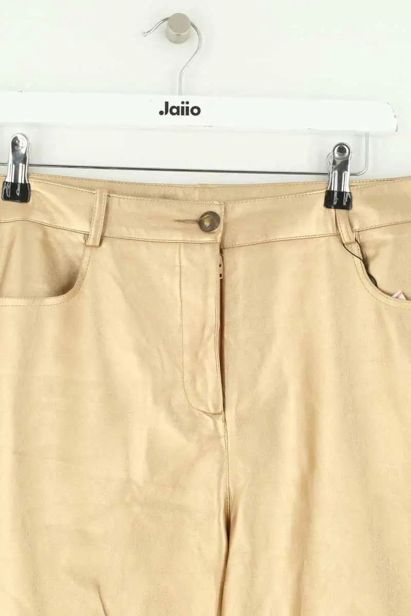 Pantalon droit The Label Edition Doré en Synthétique