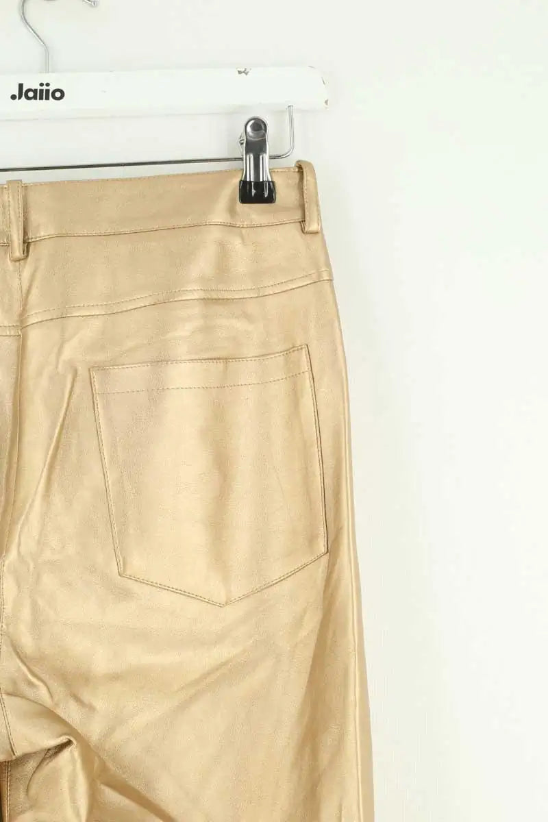 Pantalon droit The Label Edition Doré en Synthétique