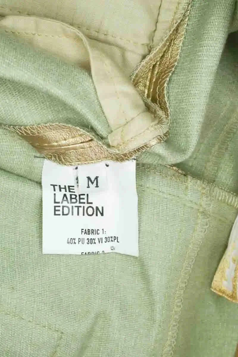 Pantalon droit The Label Edition Doré en Synthétique