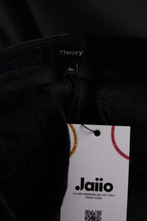 Pantalon droit Theory Noir en Laine
