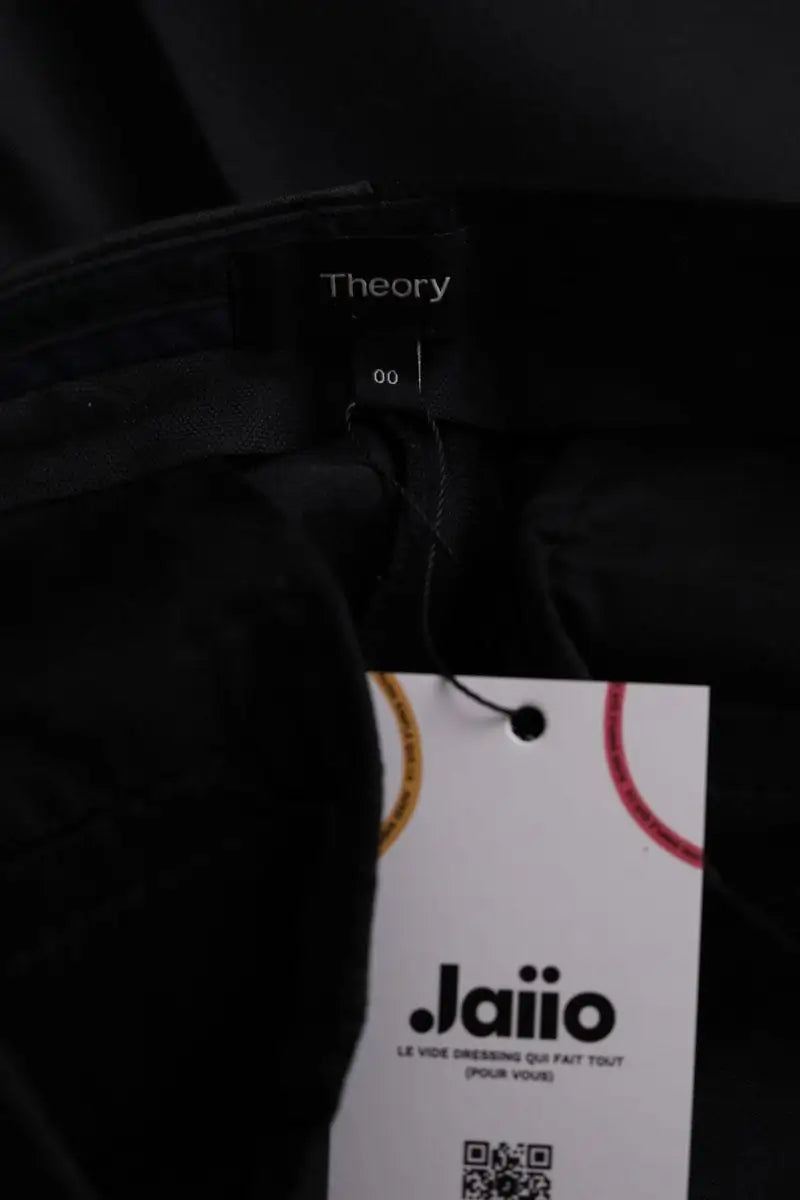 Pantalon droit Theory Noir en Laine