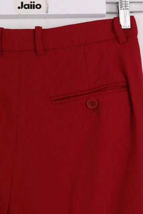 Pantalon droit Theory Rouge en Synthétique