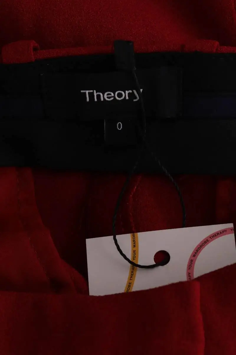 Pantalon droit Theory Rouge en Synthétique