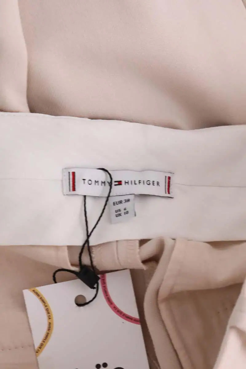 Pantalon droit Tommy Hilfiger Beige en Synthétique