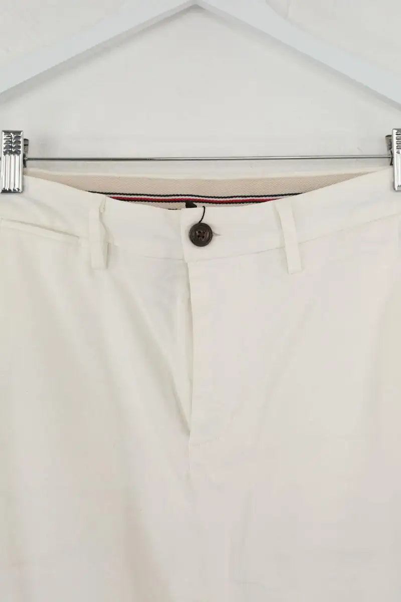 Pantalon droit Tommy Hilfiger Blanc en Coton