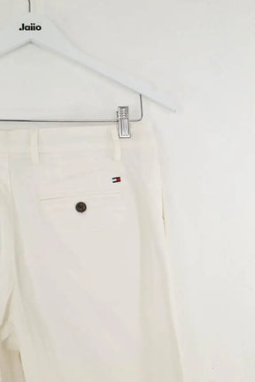Pantalon droit Tommy Hilfiger Blanc en Coton