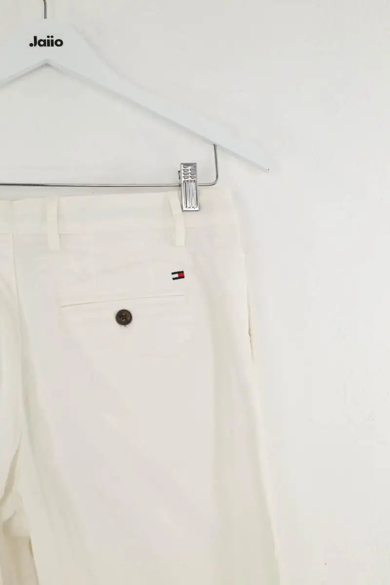 Pantalon droit Tommy Hilfiger Blanc en Coton