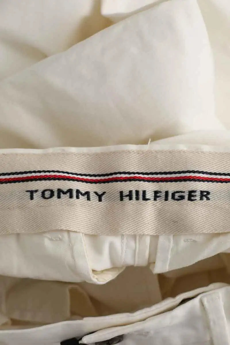 Pantalon droit Tommy Hilfiger Blanc en Coton