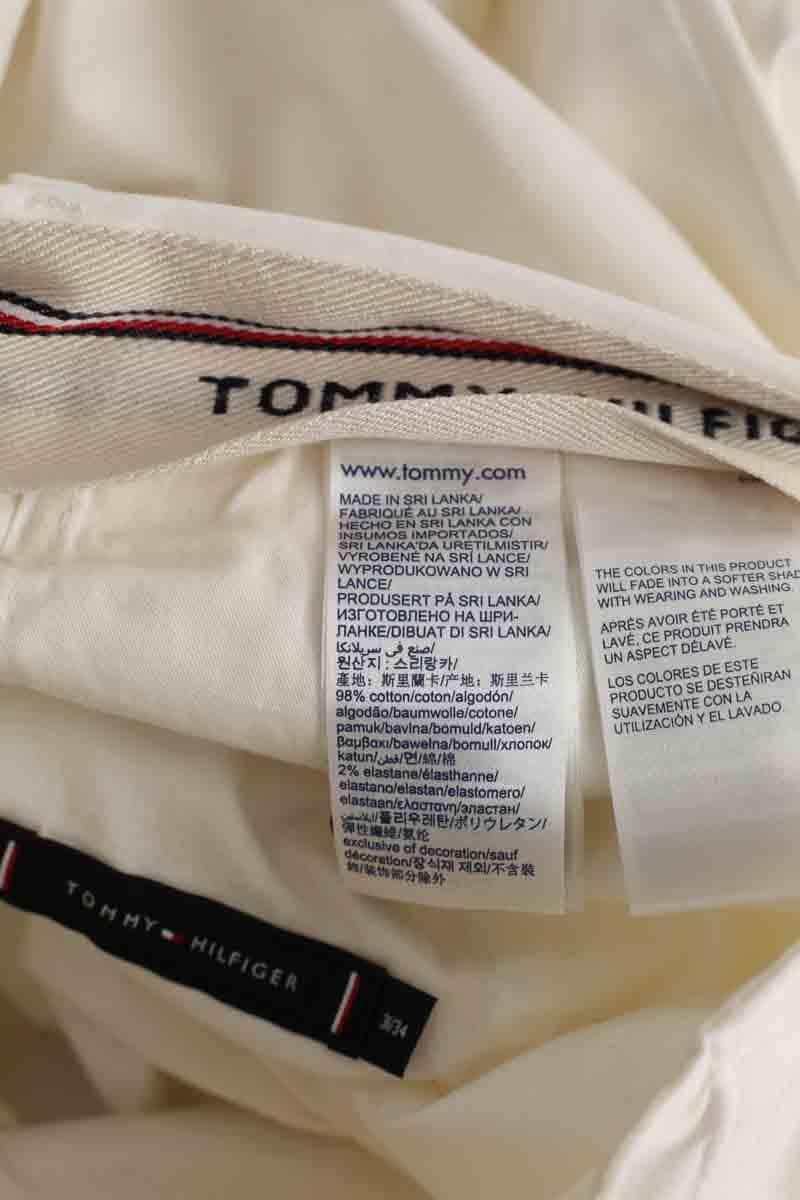 Pantalon droit Tommy Hilfiger Blanc en Coton